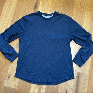 Weatherproof Vintage Men’s XL Brushed Jersey Long-Sleeve Crewneck T-Shirt-Navy